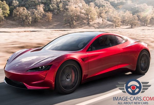 Front Left side view of Tesla Roadster of 2018 year