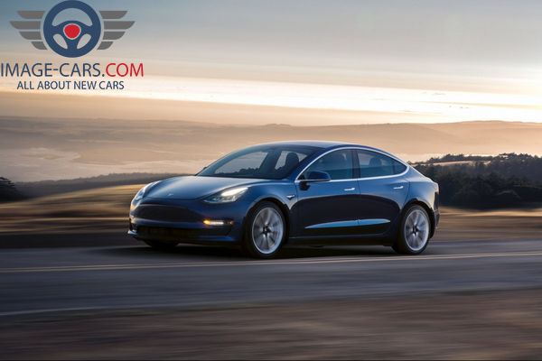 Front left side view of Tesla Model 3 of 2017 year