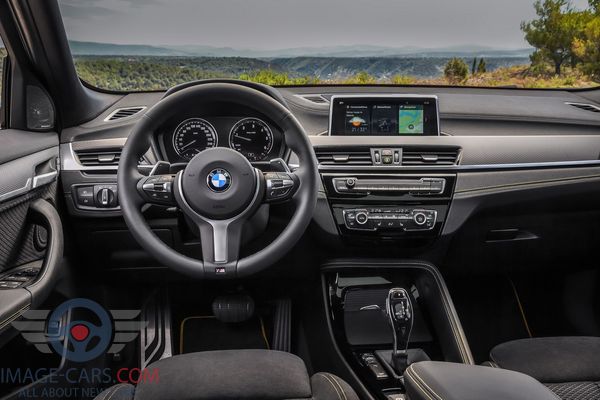 Dashboard view of BMW X2 of 2018 year