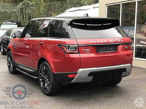 Rear view of Range Rover Sport of 2018 year