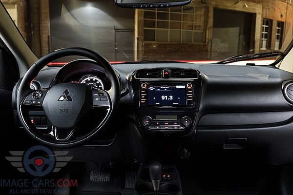 Dashboard view of Mitsubishi Mirage of 2018 year