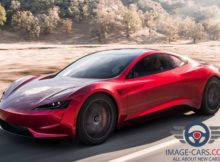 Front Left side view of Tesla Roadster of 2018 year
