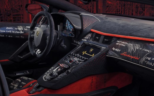 2021 Lamborghini Aventador S by Yohji Yamamoto 5K Interior Wallpaper