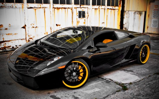360 Forged Black Lamborghini Gallardo Wallpaper