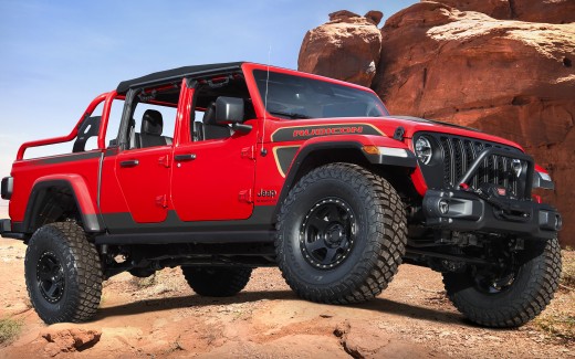 Jeep Red Bare Gladiator Rubicon 2021 4K Wallpaper
