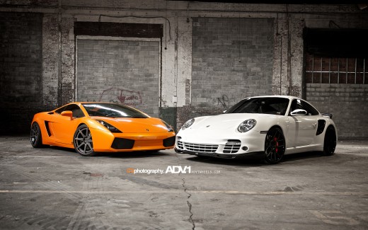 Lamborghini Gallardo and Porsche 997 TT Wallpaper