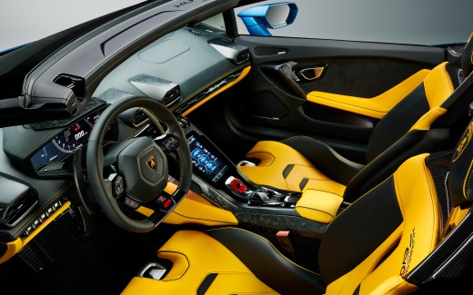Lamborghini Huracan EVO RWD Spyder 2020 5K Interior Wallpaper