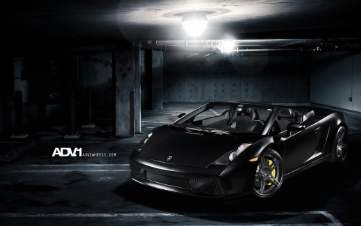 Matte Black Lamborghini Gallardo Spyder ADV1 Wallpaper