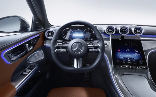 Mercedes-Benz C 300 AMG Line 2021 5K Interior Wallpaper