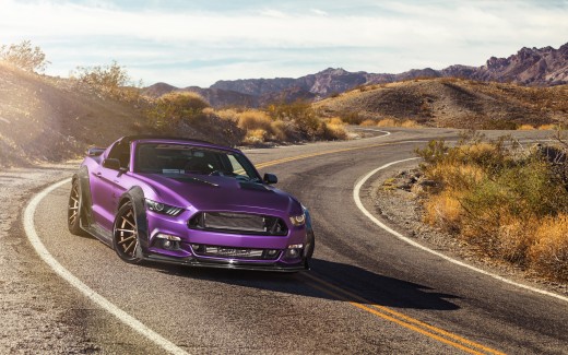 Purple Ford Mustang GT Ferrada Wheels 5K Wallpaper