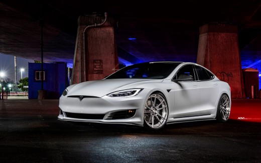 White Tesla Model S Wallpaper
